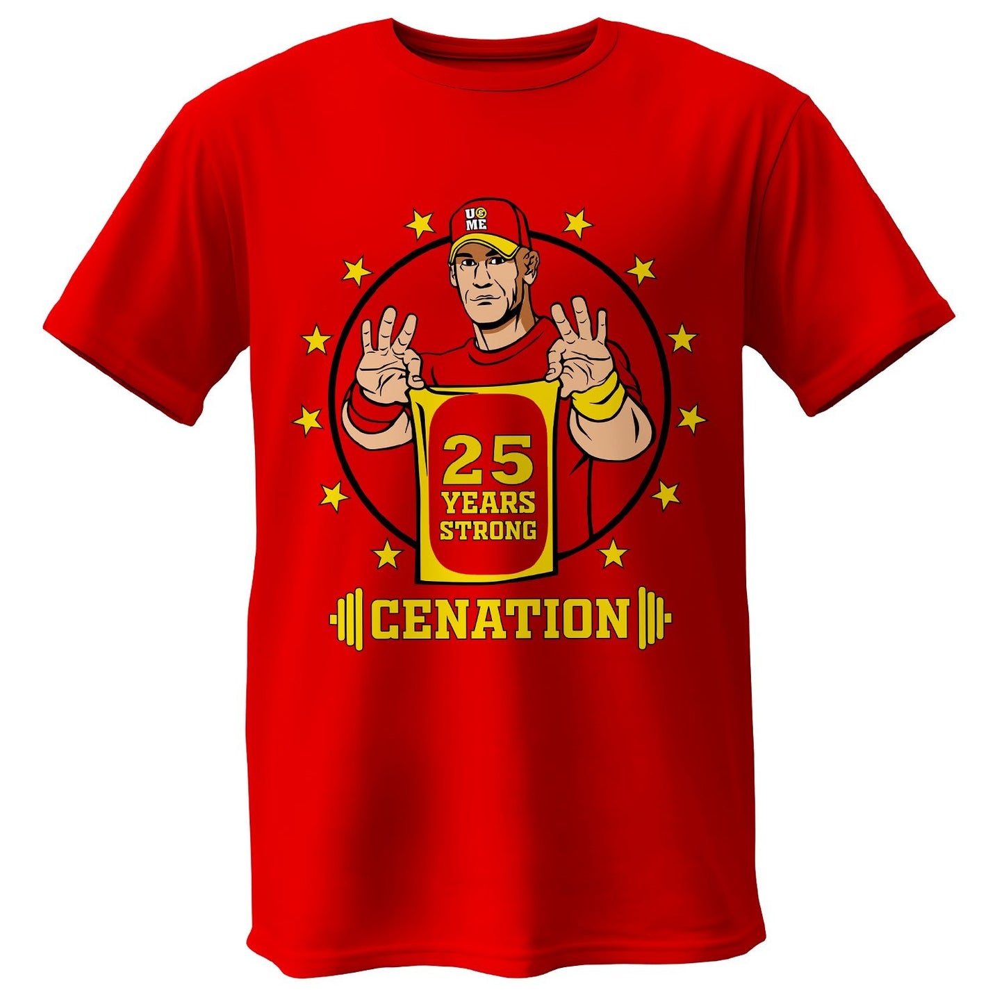 Polera John Cena CENATION 25 años roja - Poleras316