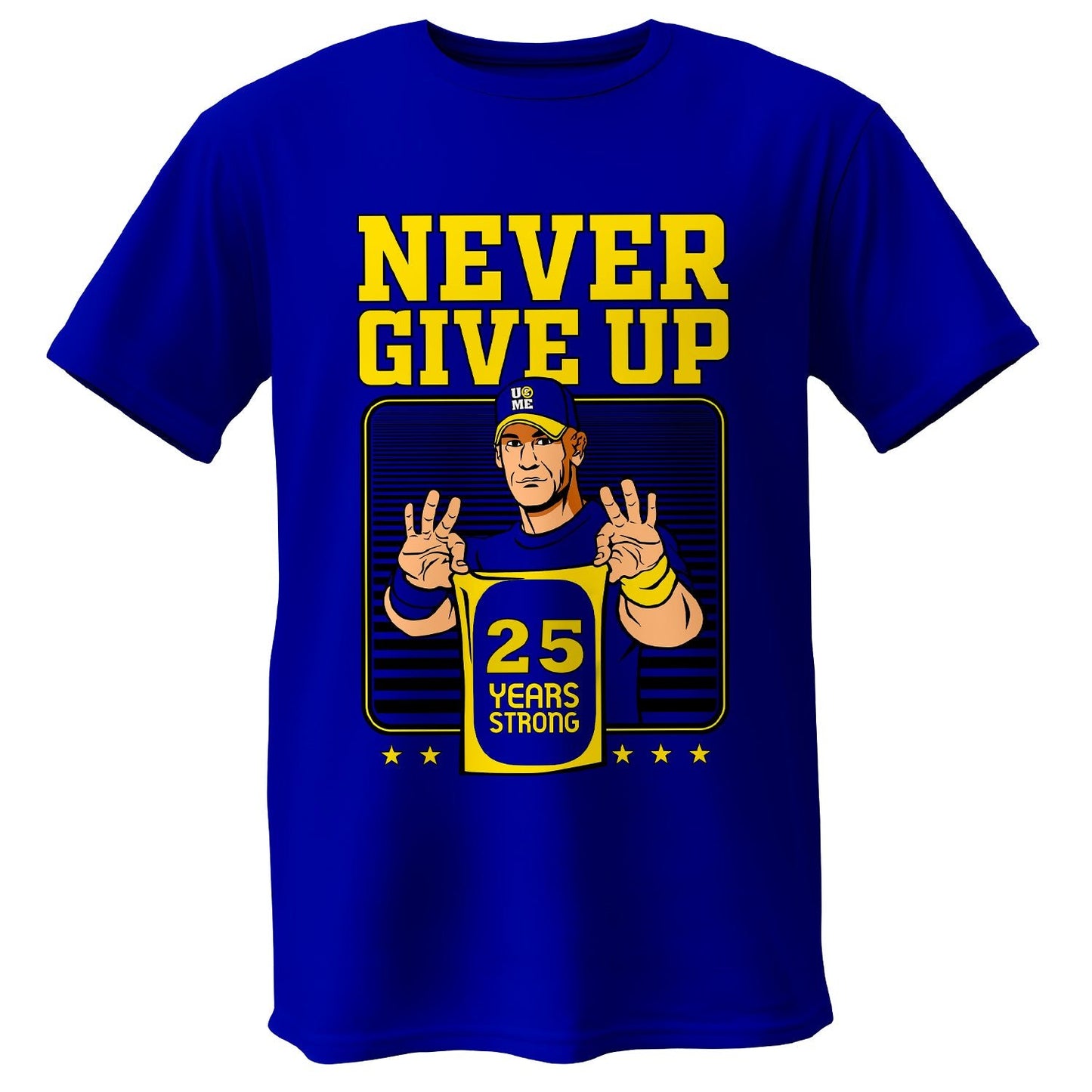 Polera John Cena Never Give Up 25 años azul - Poleras316