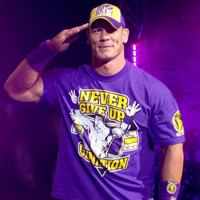 Polera John Cena NEVER GIVE UP CENATION Morada - Poleras316