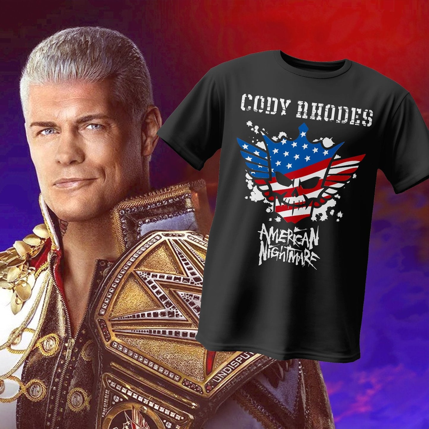 Polera WWE Cody Rhodes American Nightmare - Poleras316