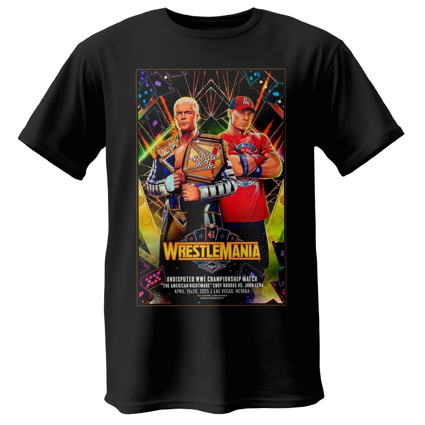 Polera WWE Cody Rhodes vs John Cena Wrestlemania 41 - Poleras316