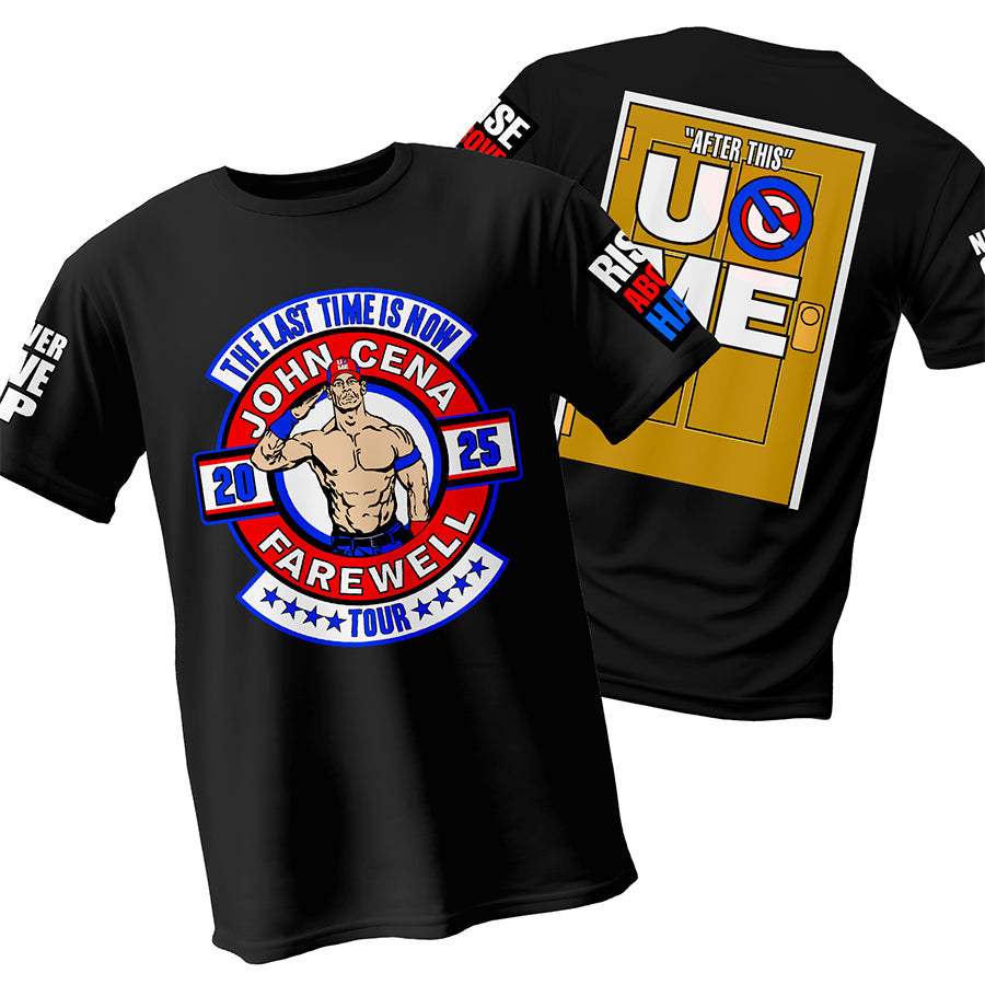 Polera WWE John Cena Farewell Tour Negra todos los estampados
