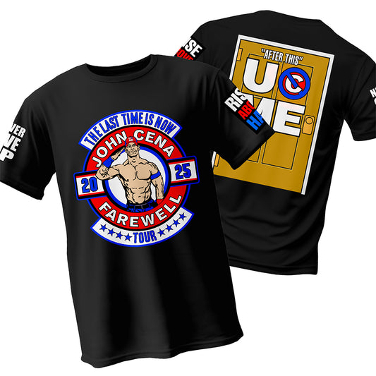 Polera WWE John Cena Farewell Tour Negra todos los estampados