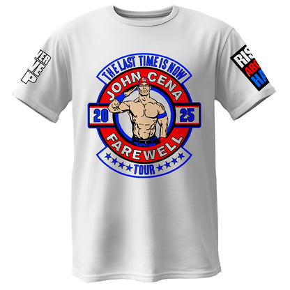 Polera WWE John Cena Farewell Tour Blanca todos los estampados