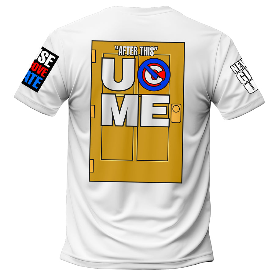 Polera WWE John Cena Farewell Tour Blanca todos los estampados