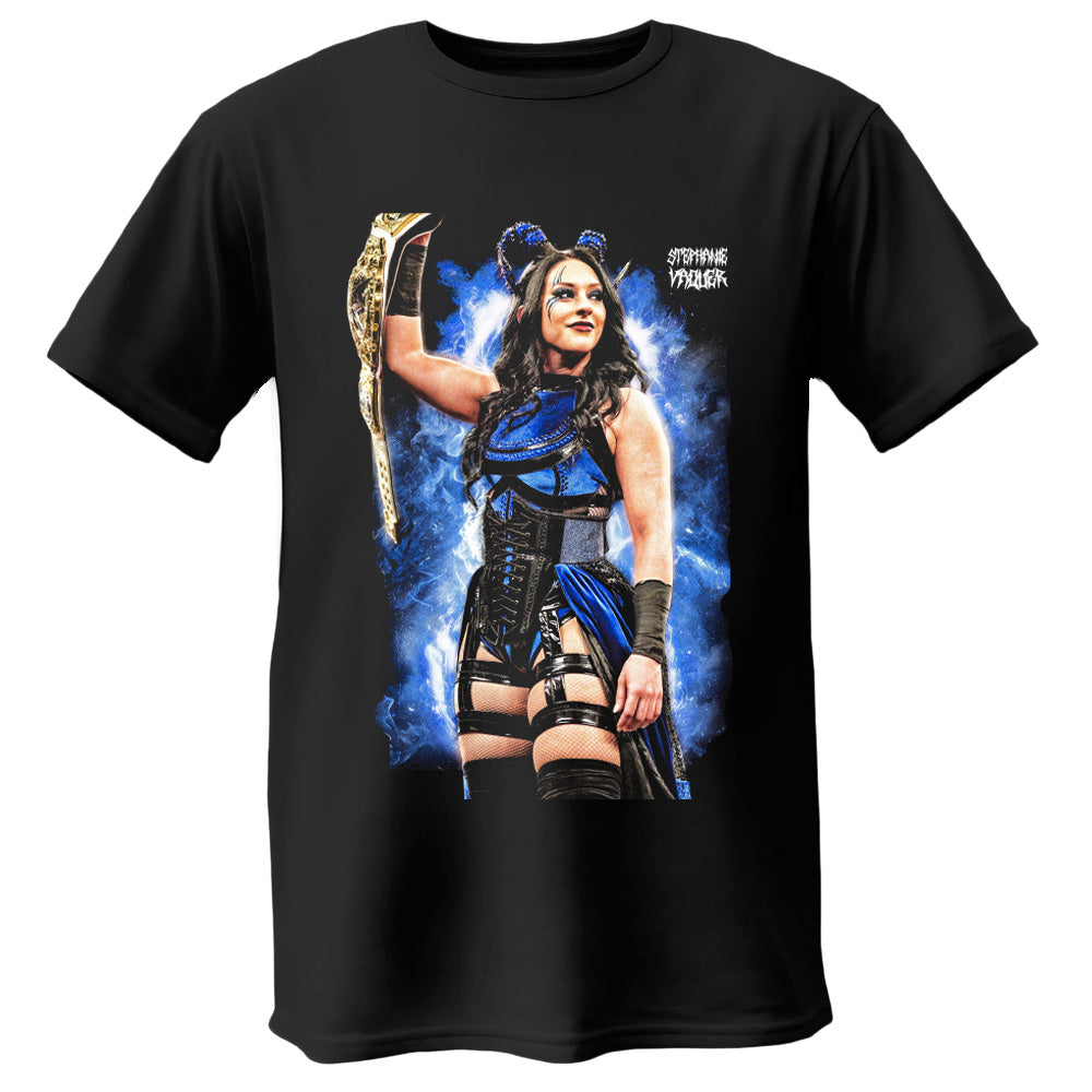 Polera Stephanie Vaquer Campeona WWE traje azul