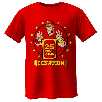 Polera John Cena CENATION 25 años roja - Poleras316
