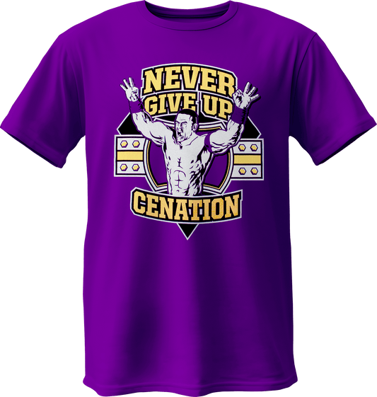 Polera John Cena NEVER GIVE UP CENATION Morada - Poleras316