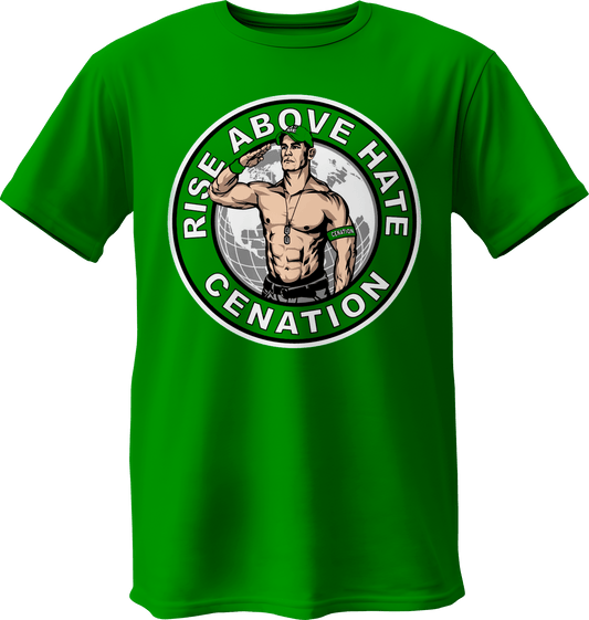 Polera John Cena RISE ABOVE HATE CENATION verde - Poleras316