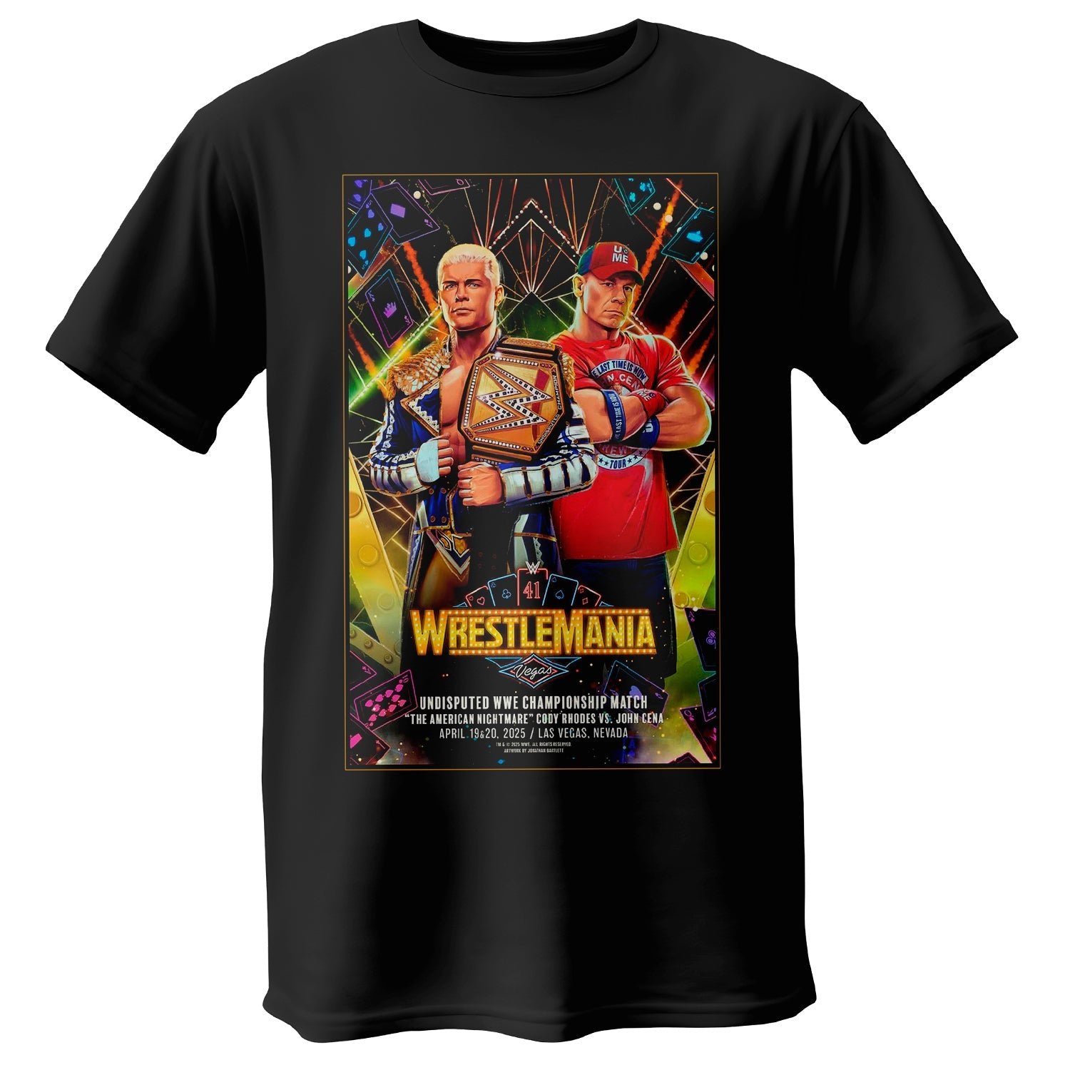 Polera WWE Cody Rhodes vs John Cena Wrestlemania 41 - Poleras316